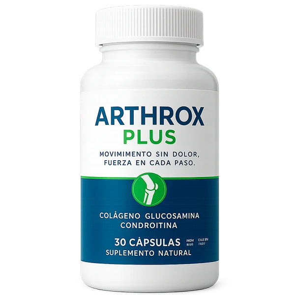 Frasco Arthrox Plus 30 cápsulas 100% Natural — Colágeno, Glucosamina, Condroitina con Shilajit, Pasiflora, Malvavisco, Amla, Vitamina C y Árnica para articulaciones