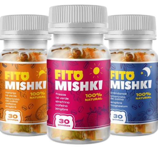 Fito Mishki presentación completa mañana-tarde-noche 90 gomitas para 3 meses de curso