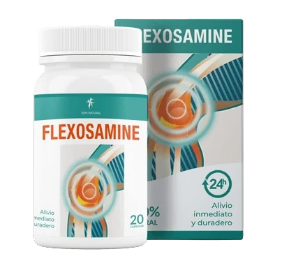 Frasco Flexosamine cápsulas articulares 20 unidades — Sulfato de Glucosamina, Harpagofito, Sauce Blanco, SAMe, Ortiga y Quercetina en Colombia