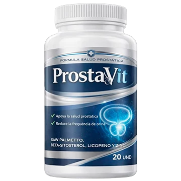 Frasco ProstaVit 30 cápsulas Fórmula Salud Prostática con Saw Palmetto, Beta-Sitosterol, Licopeno y Zinc — reduce frecuencia de orina nocturna