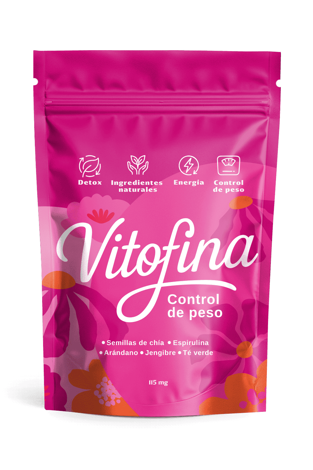 Vitofina presentación oficial bolsa rosa 115 g para curso de 30 días